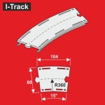 Hacker-Model MC24115 - H0 - Gebogen Segment für Märklin R 360 mm 15° (6 Stück)